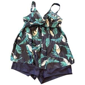 SEAFORM Womens XXL Tankini Bathing Suits Two Piece Tummy Control Swim Dress High